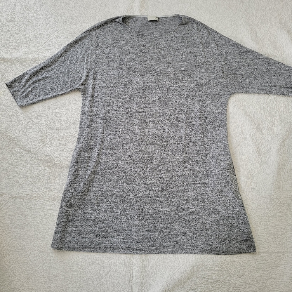 Aritzia Wilfred Free Grey Heathered Round Neck Half Sleeve Dress size L
